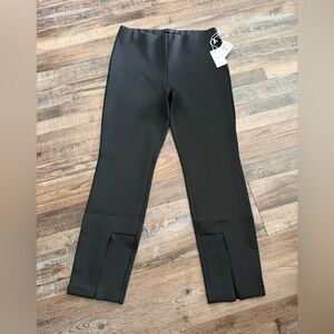 NWT GOOD AMERICAN SCUBA PULL-ON SLIM TROUSERS | BLACK001